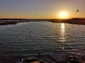 Juyan Lake Basin sunrise Royalty Free Stock Photo